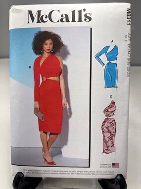McCalls Sewing Pattern M8311 Shoulder Dress Size 14-16-18-20-22 Uncut